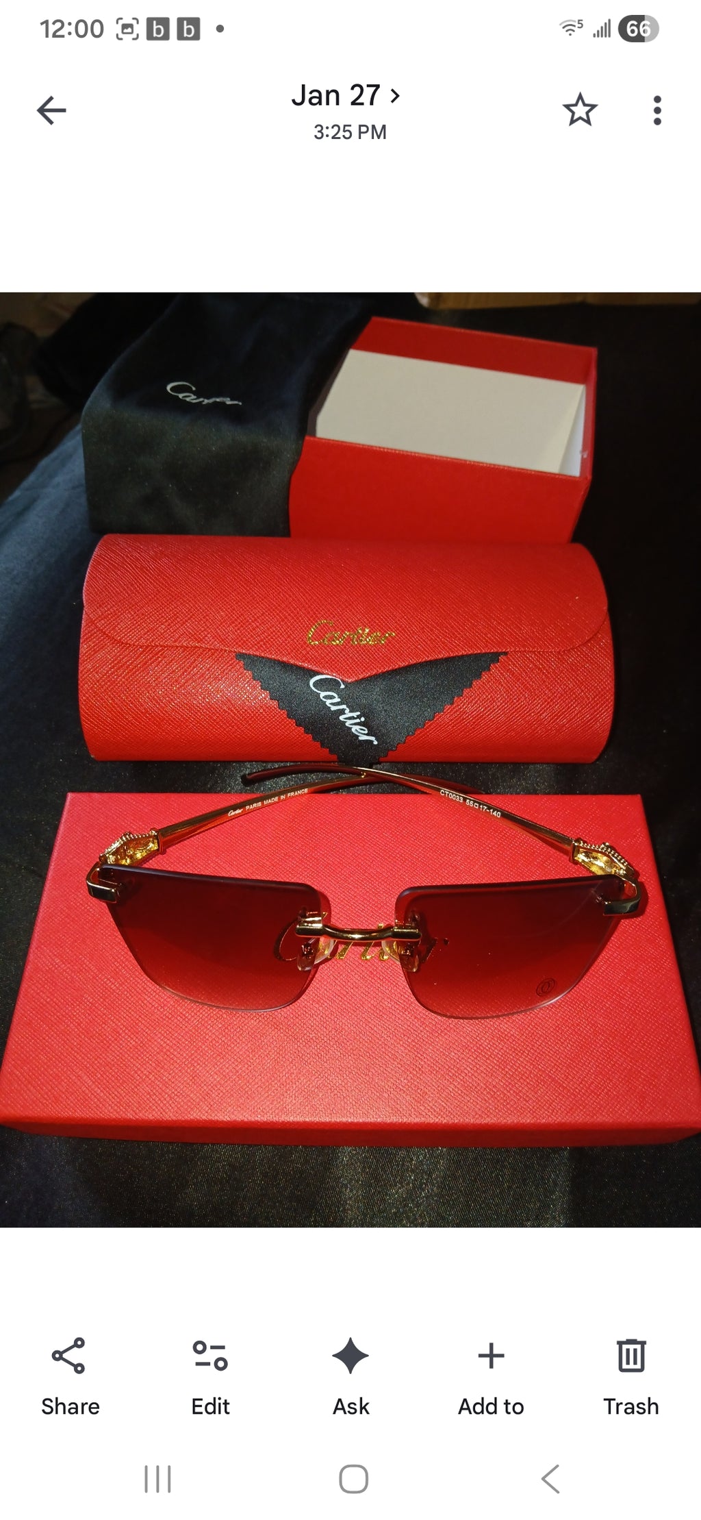Cartier panther sunglasses with case