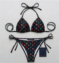 Louis Vuitton iconic triangle top 2pc bikini rainbow monogram