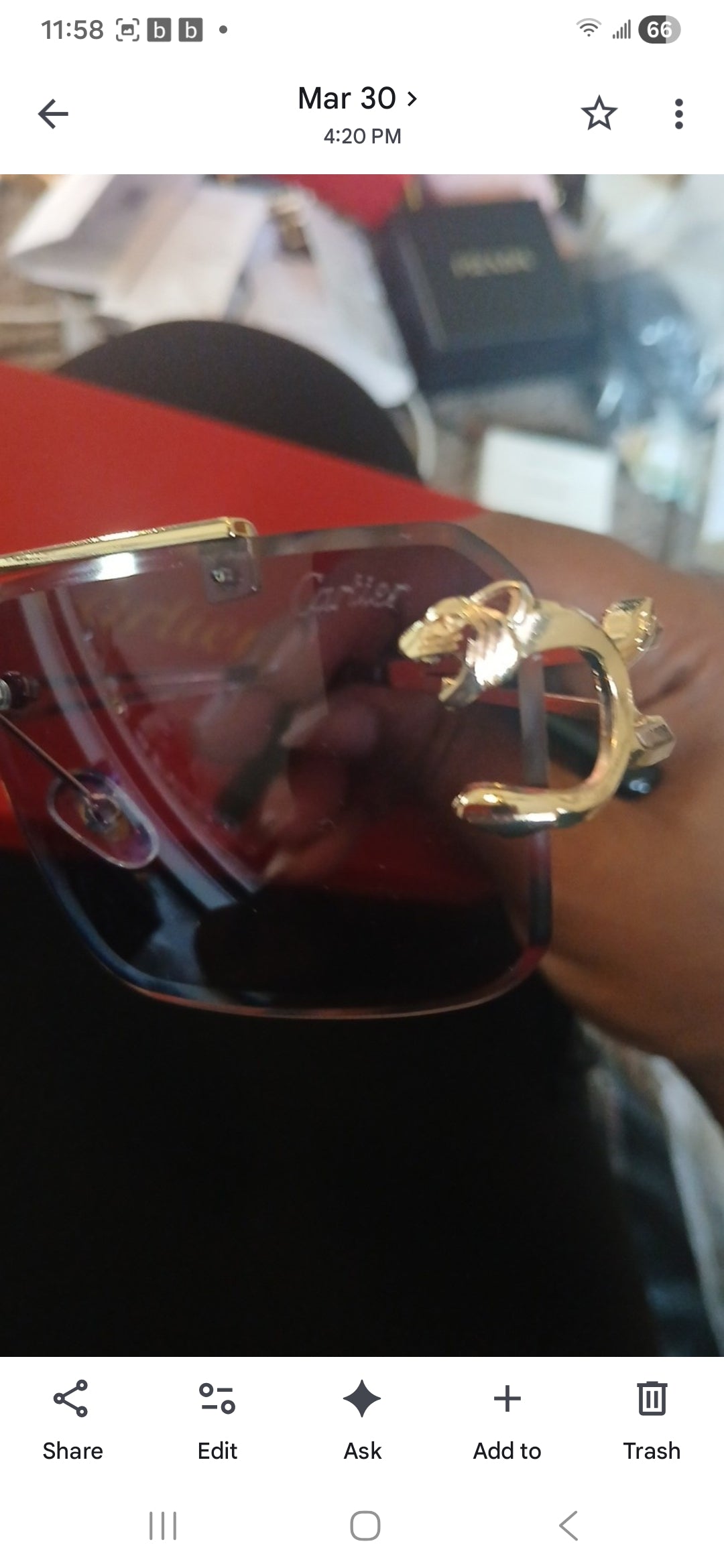 Cartier panther rimless sunglasses
