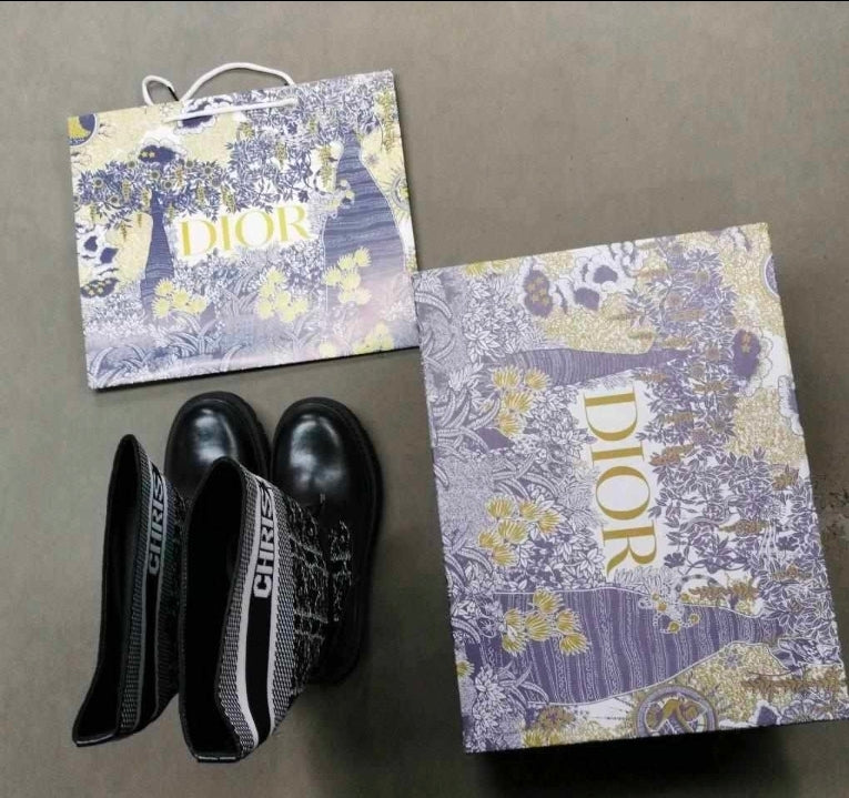 Dior D-Major ankle boots in black calfskin