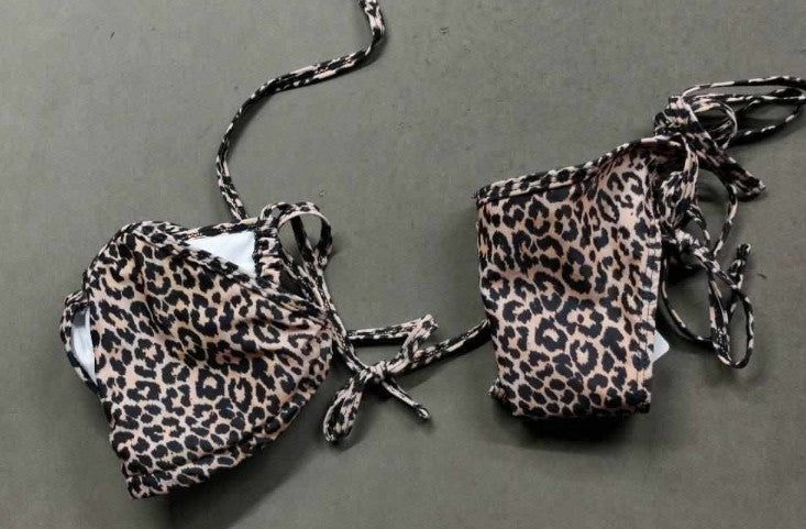Christian Dior leopard print bikini set