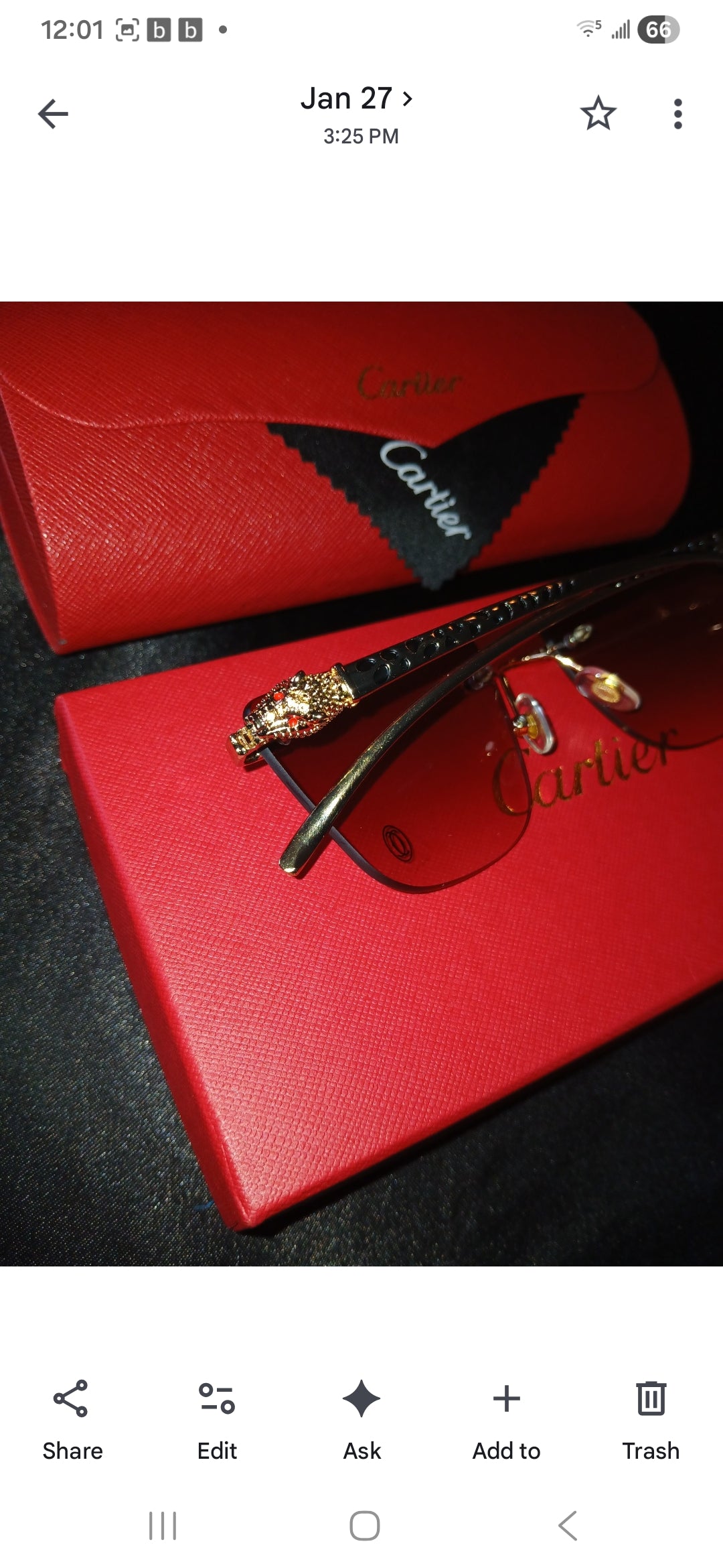 Cartier panther sunglasses with case