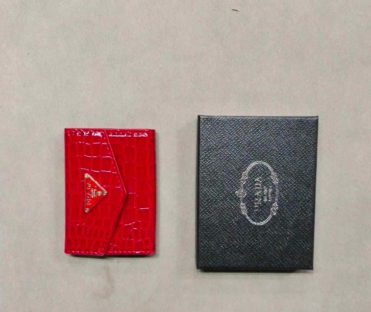 Prada Saffiano Leather Trifold Flap Wallet