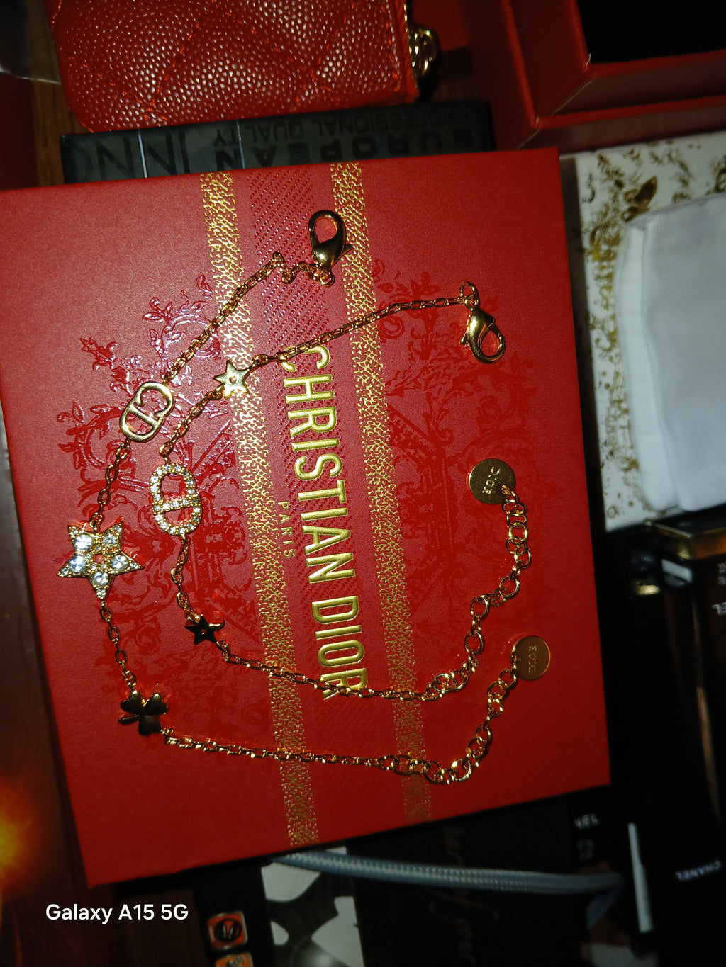 Dior double strand gold tone bracelet set- fashion jewerly