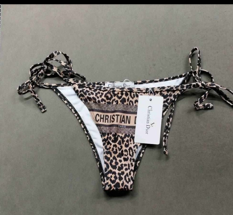Christian Dior leopard print bikini set