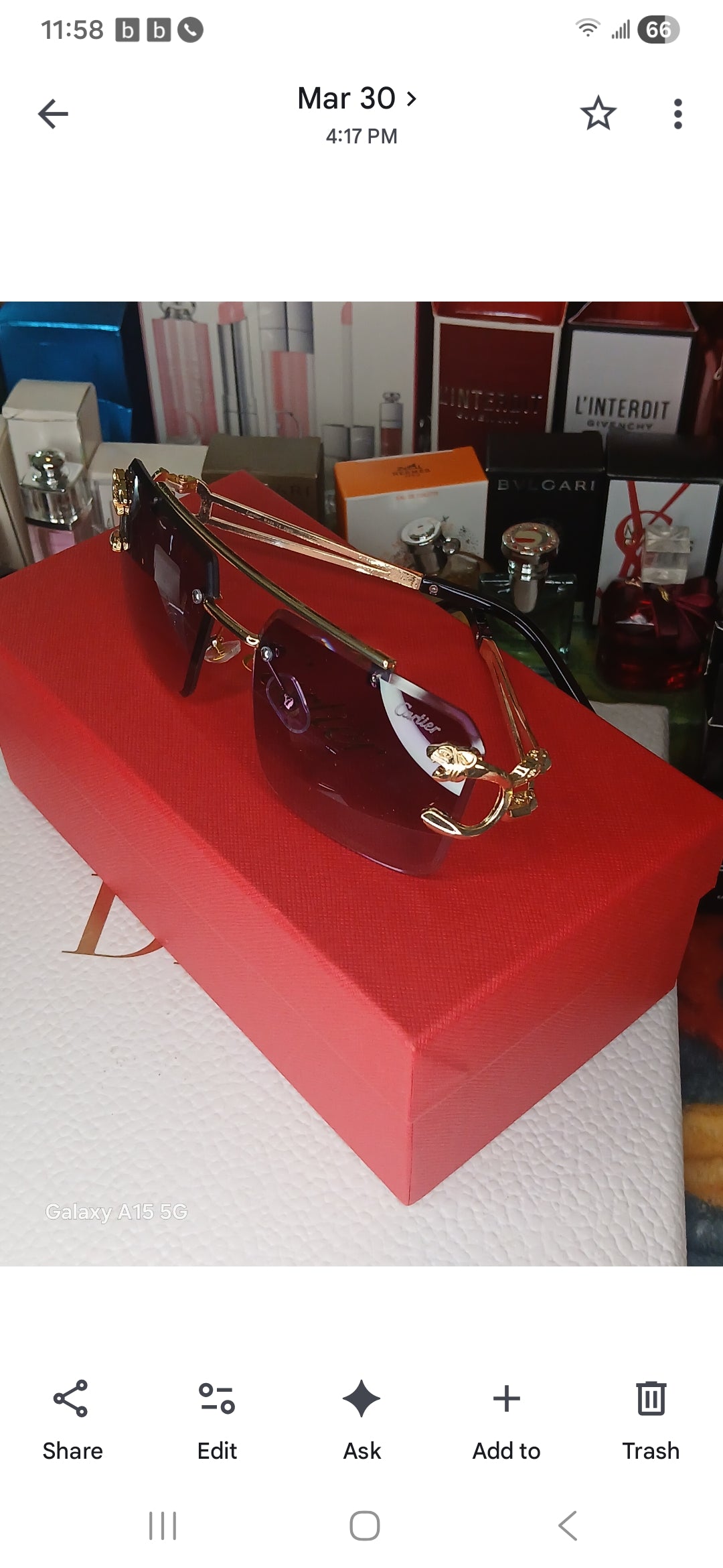 Cartier panther rimless sunglasses
