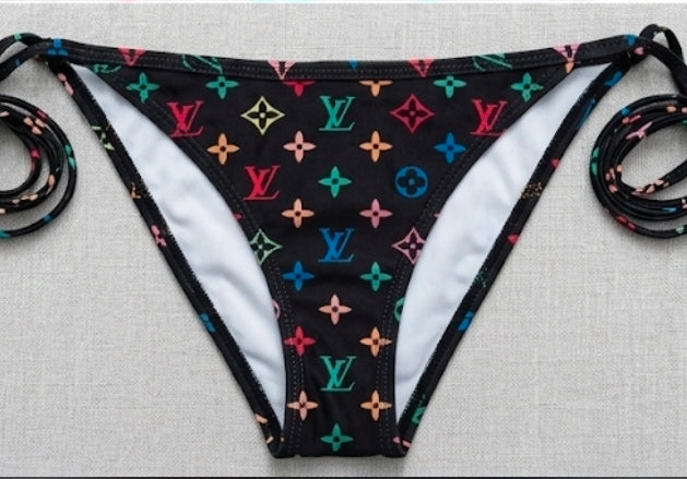 Louis Vuitton iconic triangle top 2pc bikini rainbow monogram