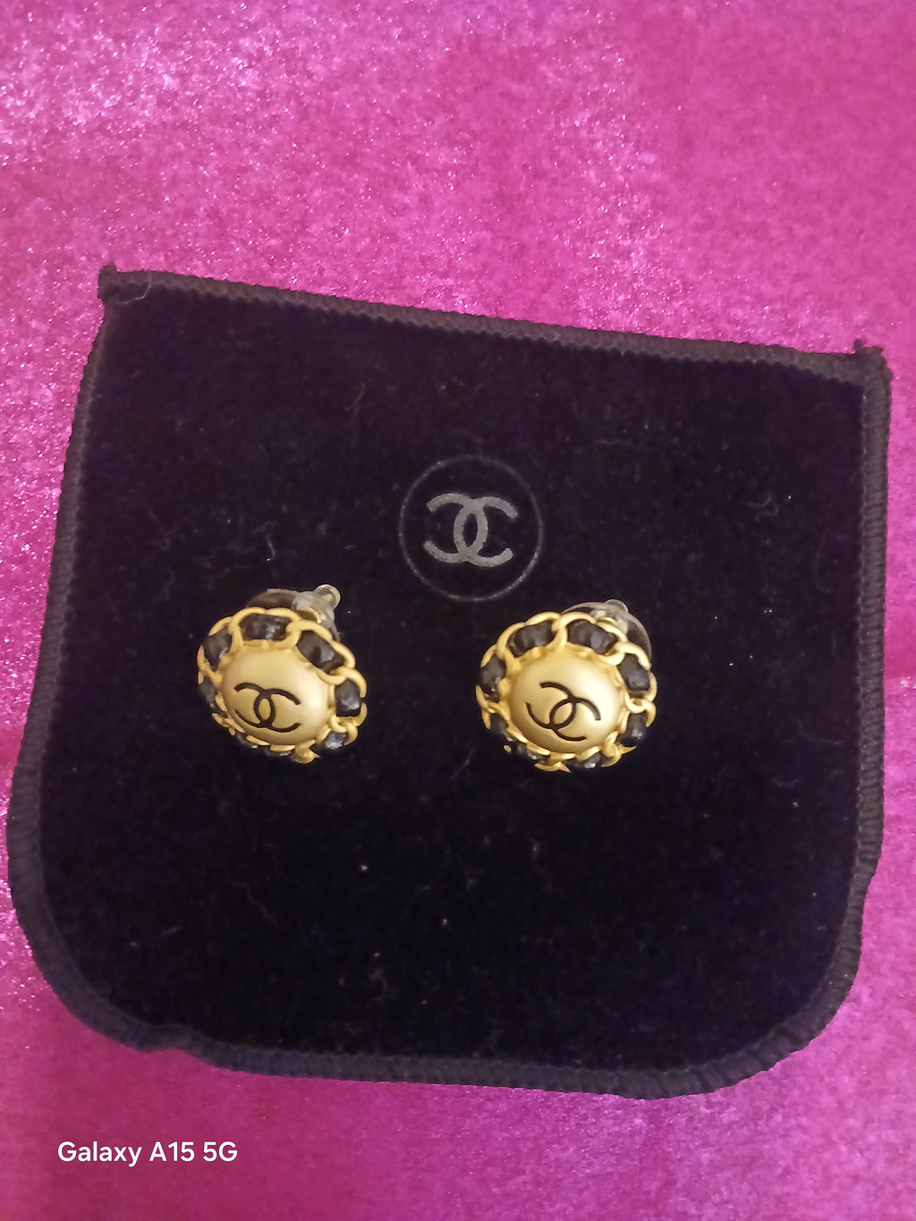 Chanel logo stud earrings