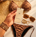 Gucci monogram triangle style bikini in toffee brown sz M