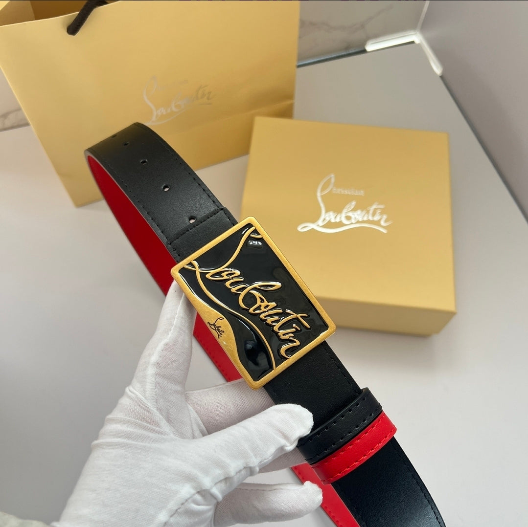 Christian Louboutin black &red belt unisex