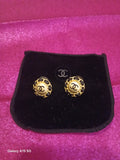 Chanel logo stud earrings