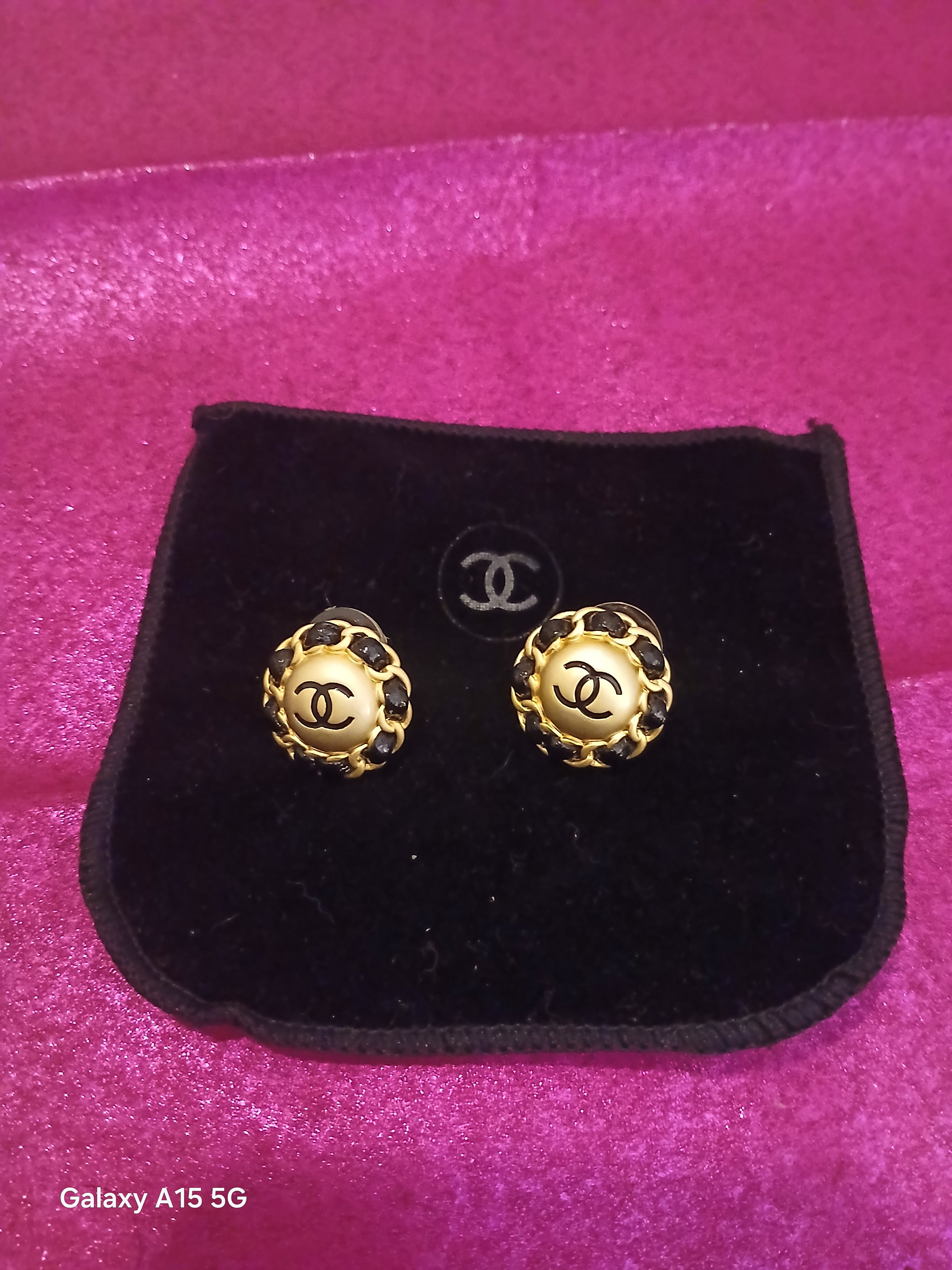 Chanel logo stud earrings