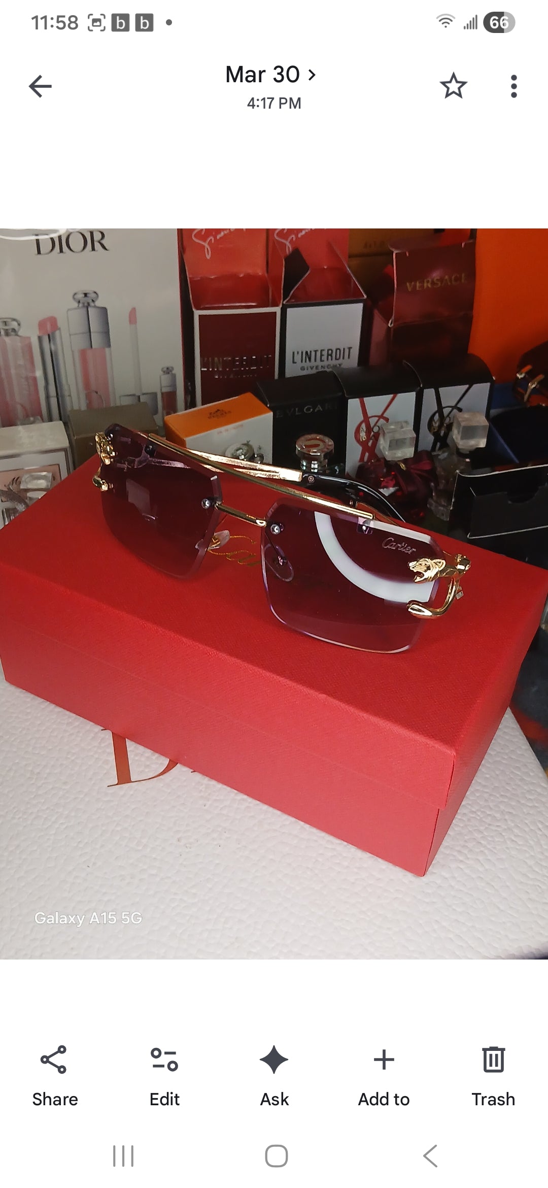 Cartier panther rimless sunglasses