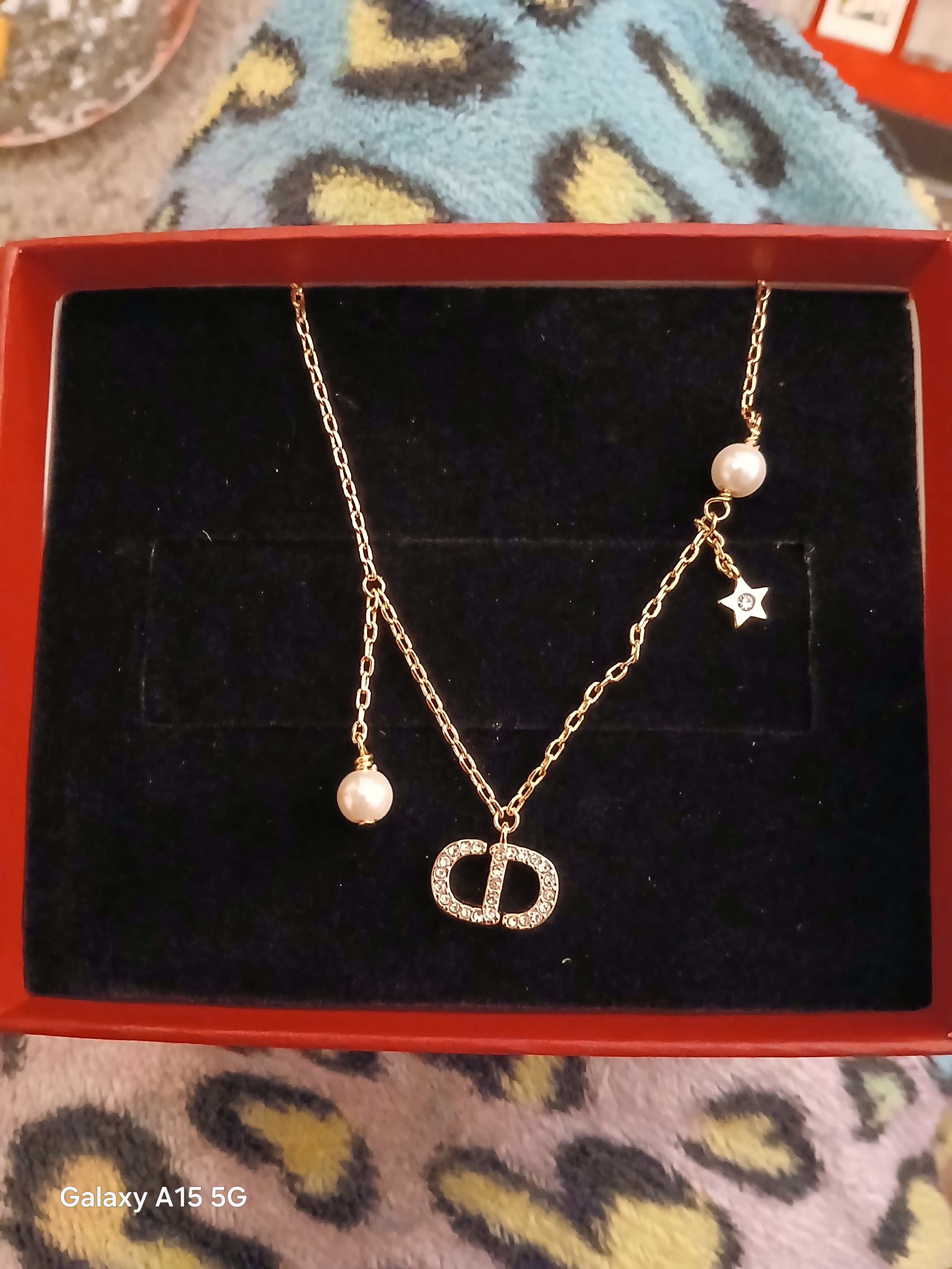 Dior charm fold tone fashion necklace