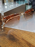 Louis Vuitton radiant peach logo rimless sunglasses with gold hardware