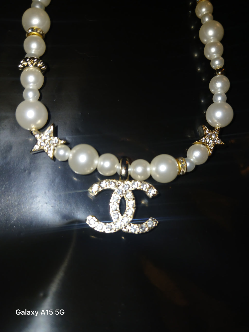 Chanel 100th anniversary faux pearl charm necklace