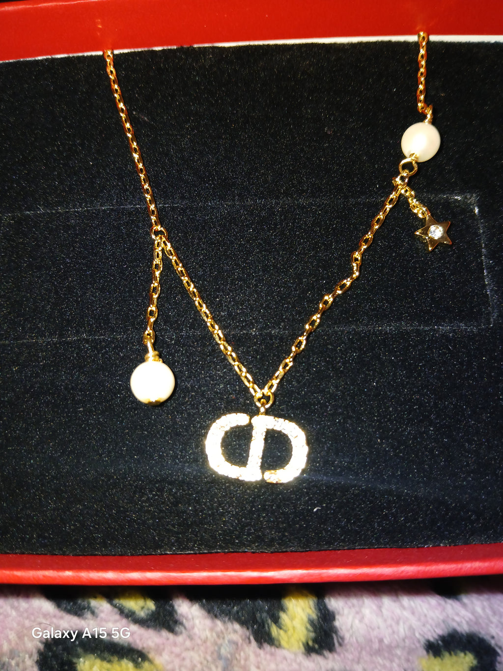 Dior charm fold tone fashion necklace
