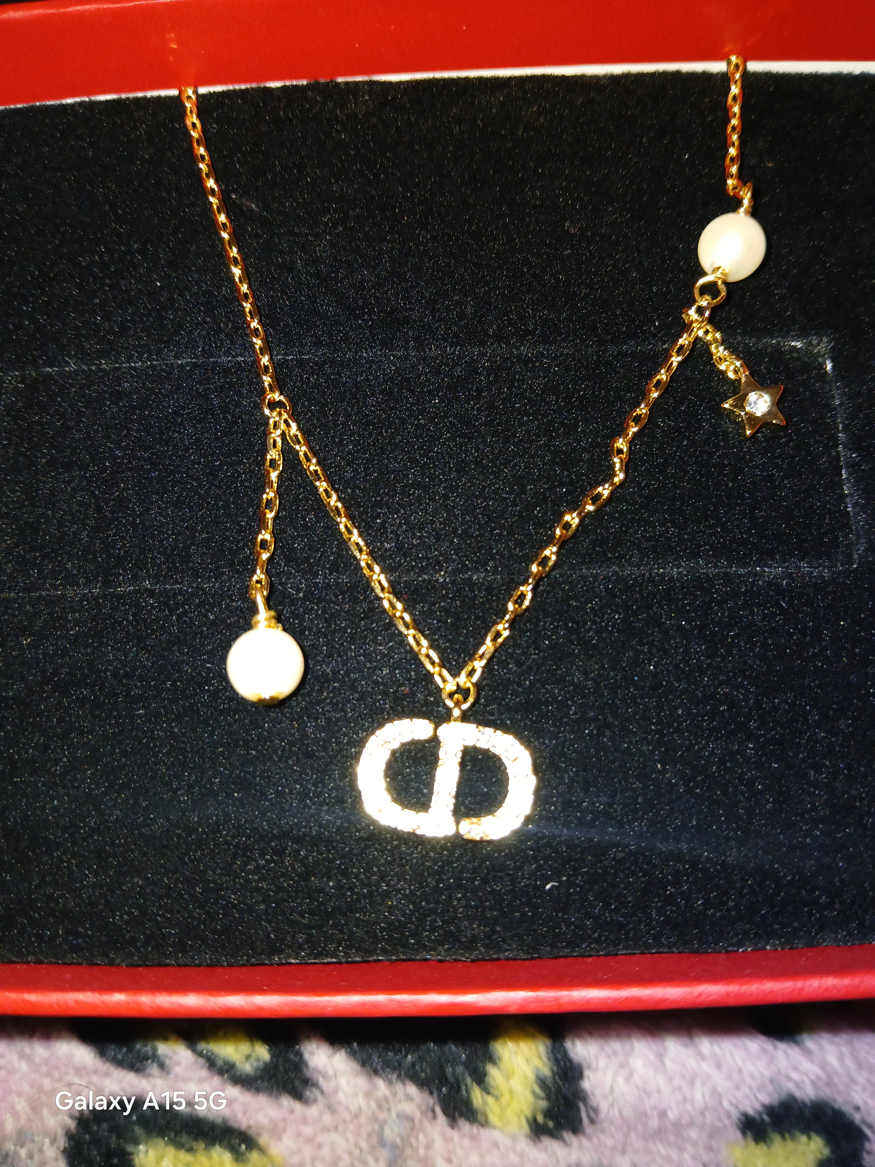 Dior charm fold tone fashion necklace