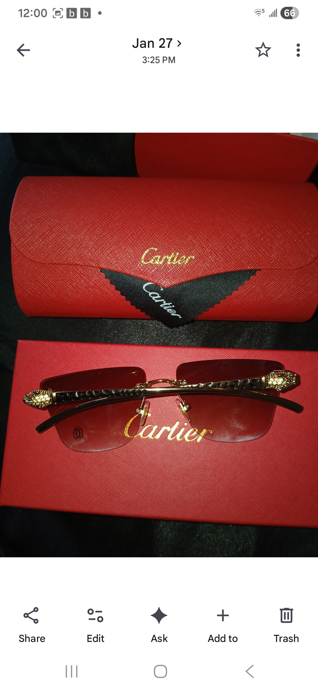 Cartier panther sunglasses with case