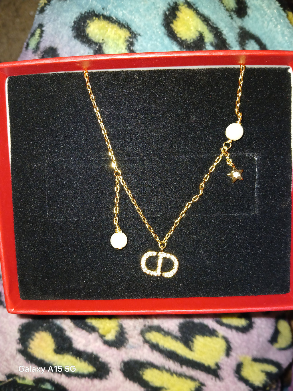 Dior charm fold tone fashion necklace
